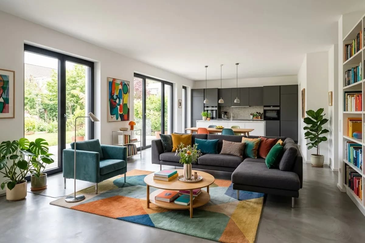 Buntes Wohnzimmer: 9 schöne Ideen – Titelbild