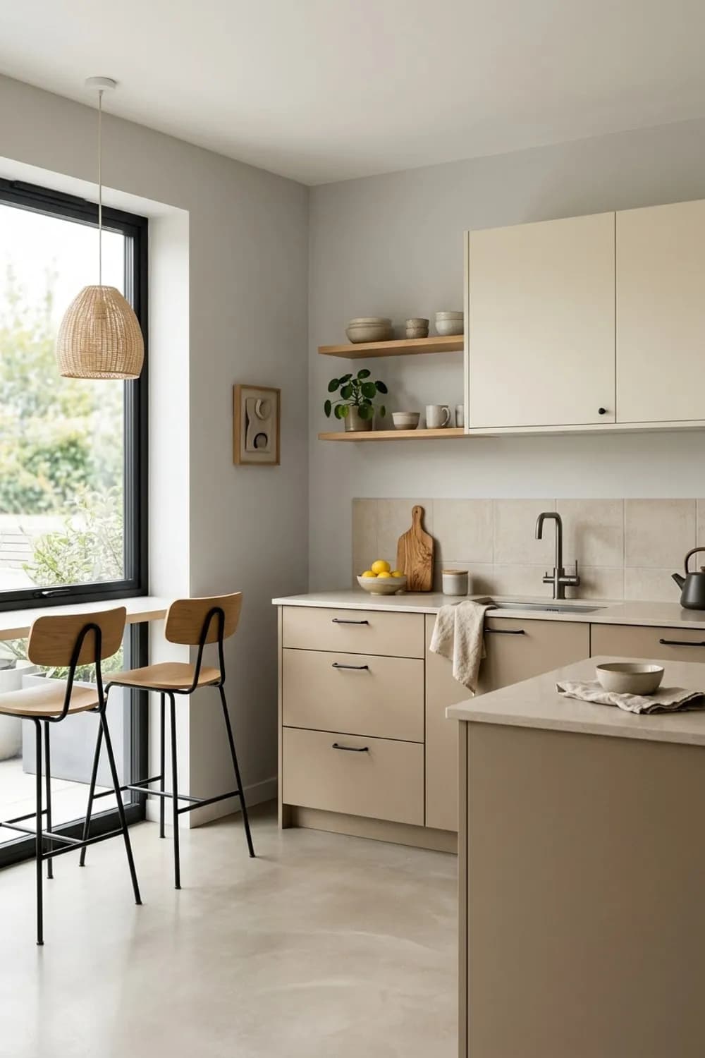 Sanfte Harmonie: Verschiedene Beigenuancen für Fronten, Wände und Boden – Beige Küche: 10 wunderschöne Ideen