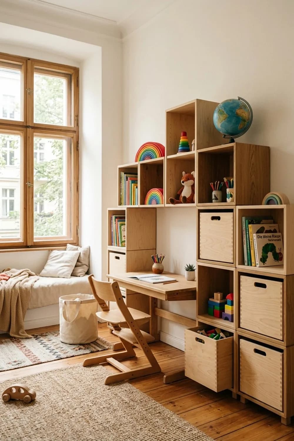 Flexible Modulmöbel: Würfelregale, verschiebbare Kisten und ein mitwachsender Schreibtisch – Kinderzimmer: Die 13 schönsten Ideen und Inspirationen