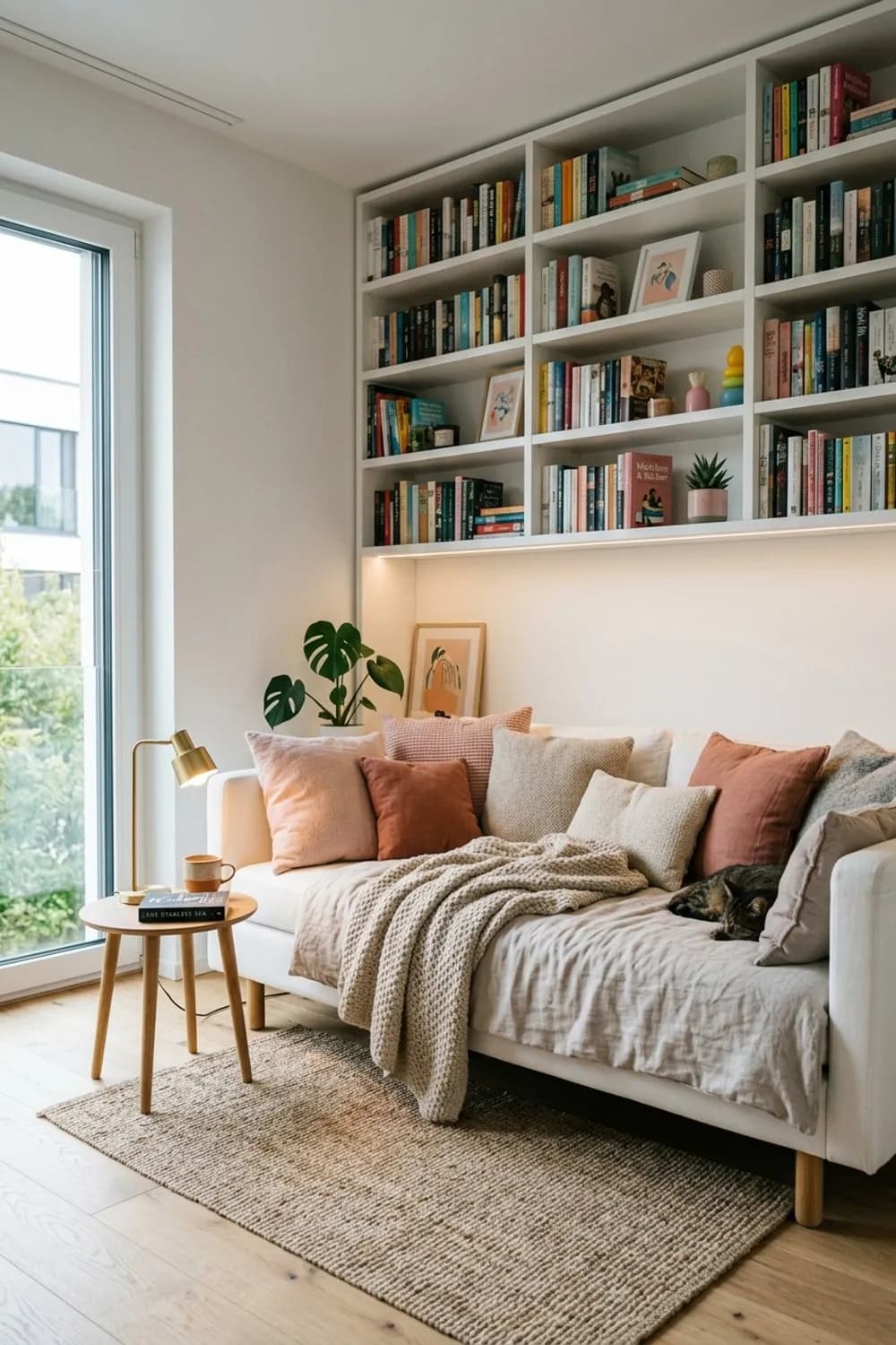 Gemütliche Leseecke: Ein Tagesbett, eine Bücherwand und warmes Licht – Teenager-Zimmer für Mädchen: 11 schöne Ideen