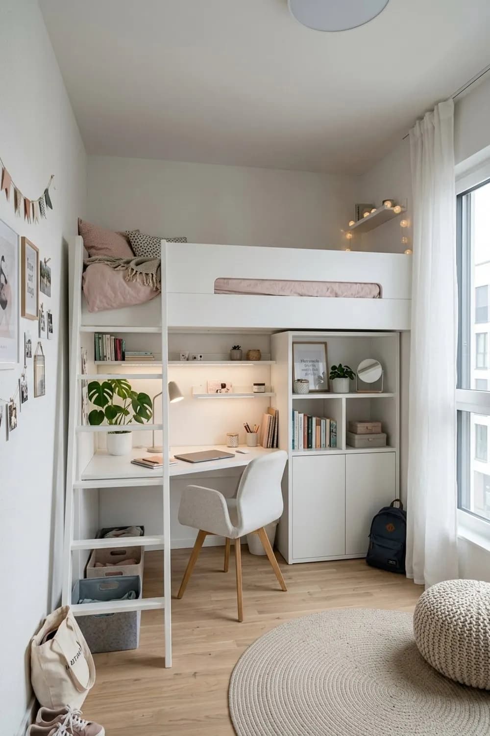 Multifunktions-Wunder: Hochbett mit Schreibtisch, modulare Möbel und viel Stauraum – Teenager-Zimmer für Mädchen: 11 schöne Ideen