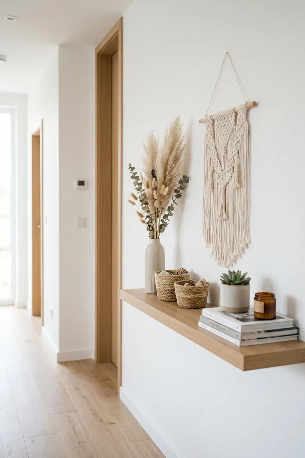 Entspannte Boho-Vibes: Makramee, Trockenblumen und natürliche Materialien – Wandregal dekorieren: 11 schöne Ideen